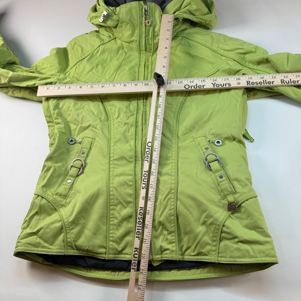NILS Insulated Ski Jacket Hooded Nylon Snow Coat Womens Size 2 Green - Picture 7 of 10